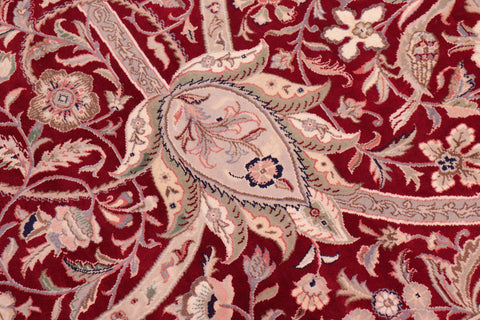 handmade Transitional Arshad Red Red Hand Knotted RECTANGLE 100% WOOL area rug 9x12