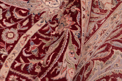 handmade Transitional Arshad Red Red Hand Knotted RECTANGLE 100% WOOL area rug 9x12