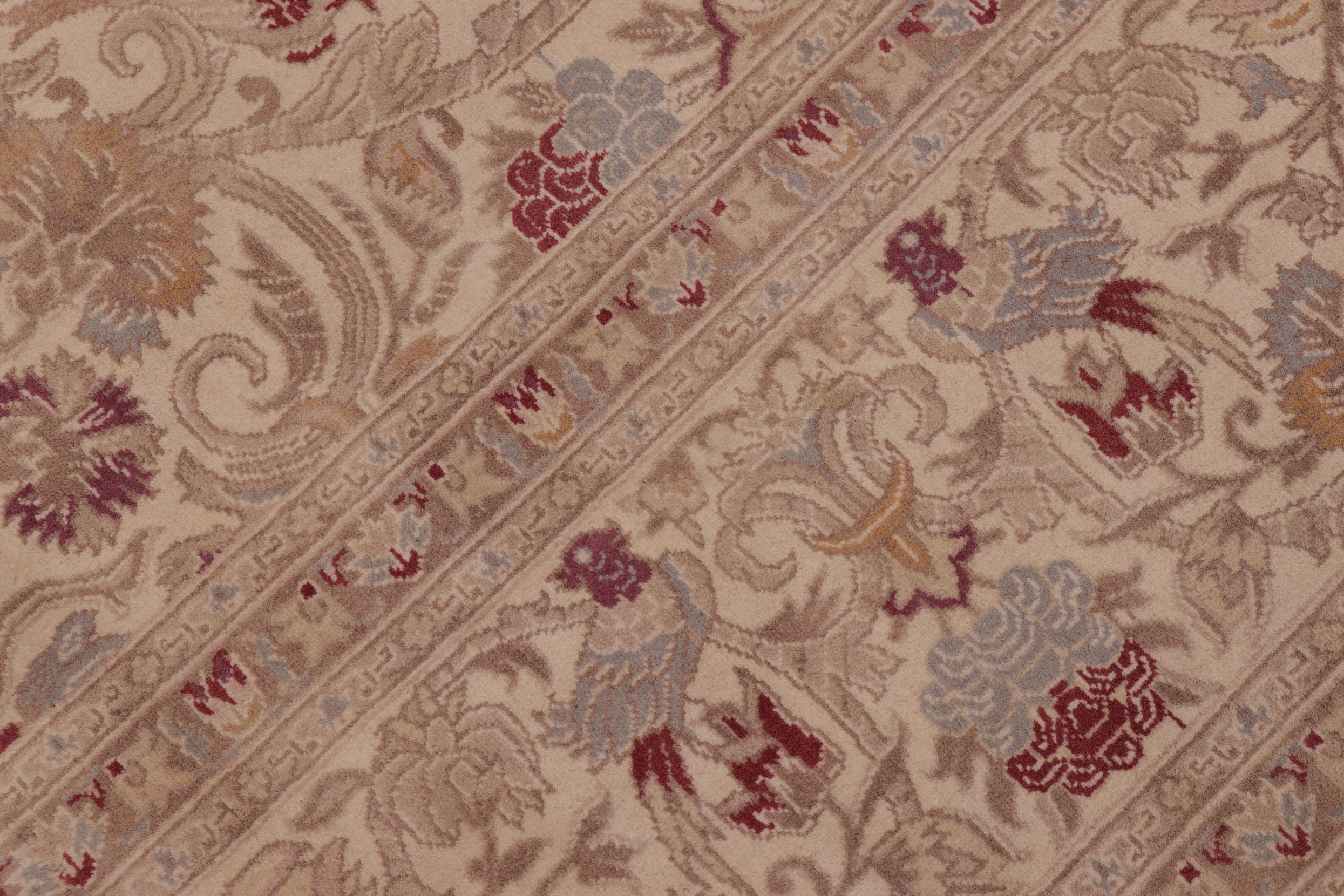 handmade Transitional Sayra Beige Red Hand Knotted RECTANGLE 100% WOOL area rug 8x10