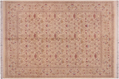 handmade Transitional Sayra Beige Red Hand Knotted RECTANGLE 100% WOOL area rug 8x10