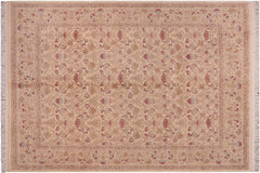 handmade Transitional Sayra Beige Red Hand Knotted RECTANGLE 100% WOOL area rug 8x10