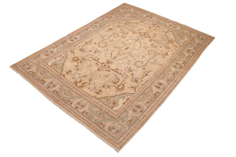 handmade Traditional Kafkaz Tan Green Hand Knotted RECTANGLE 100% WOOL area rug 8x10