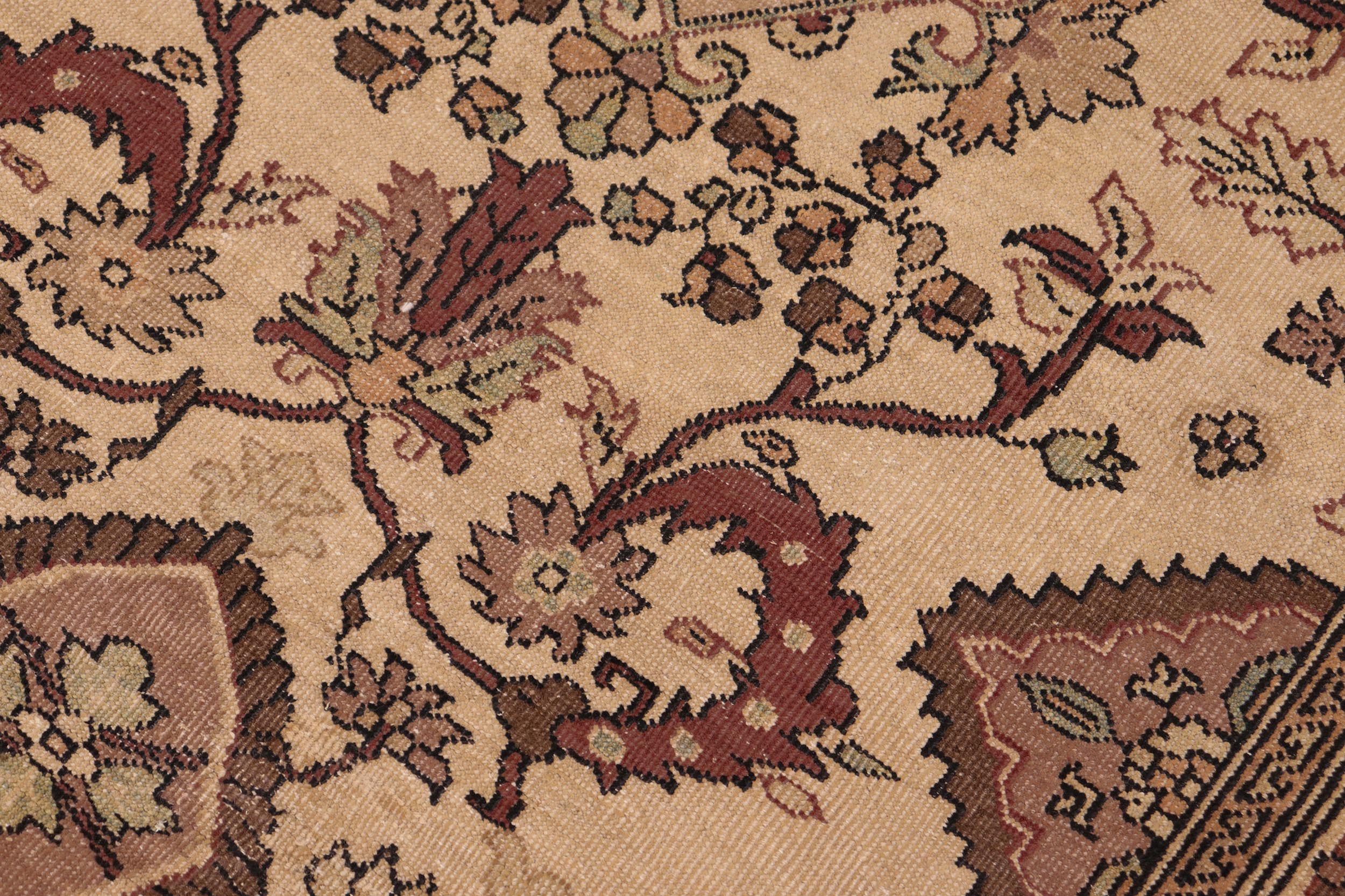 handmade Transitional Antique Beige Brown Hand Knotted RECTANGLE 100% WOOL area rug 9' x 9'