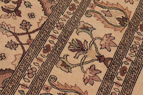 handmade Transitional Antique Beige Brown Hand Knotted RECTANGLE 100% WOOL area rug 9' x 9'