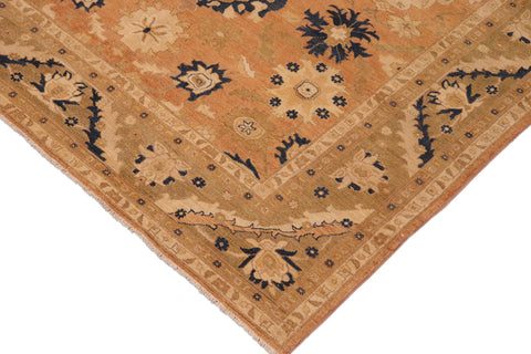 handmade Traditional Kafkaz Orange Lt. Green Hand Knotted RECTANGLE 100% WOOL area rug 8x10