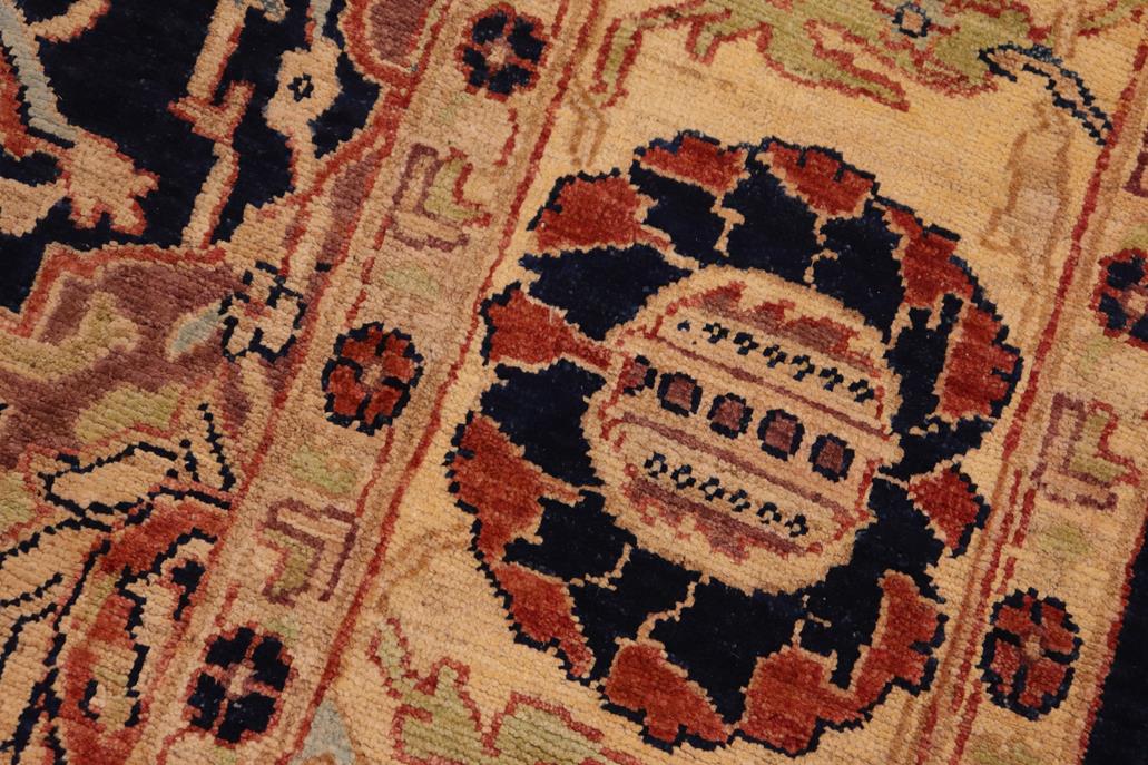 handmade Traditional Kafkaz Blue Tan Hand Knotted RECTANGLE 100% WOOL area rug 8 x 10