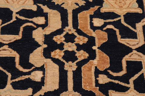 handmade Transitional Kafkaz Blue Orange Hand Knotted RECTANGLE 100% WOOL area rug 8' x 10'