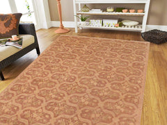 handmade Transitional Kafkaz Brown Tan Hand Knotted RECTANGLE 100% WOOL area rug 8 x 10
