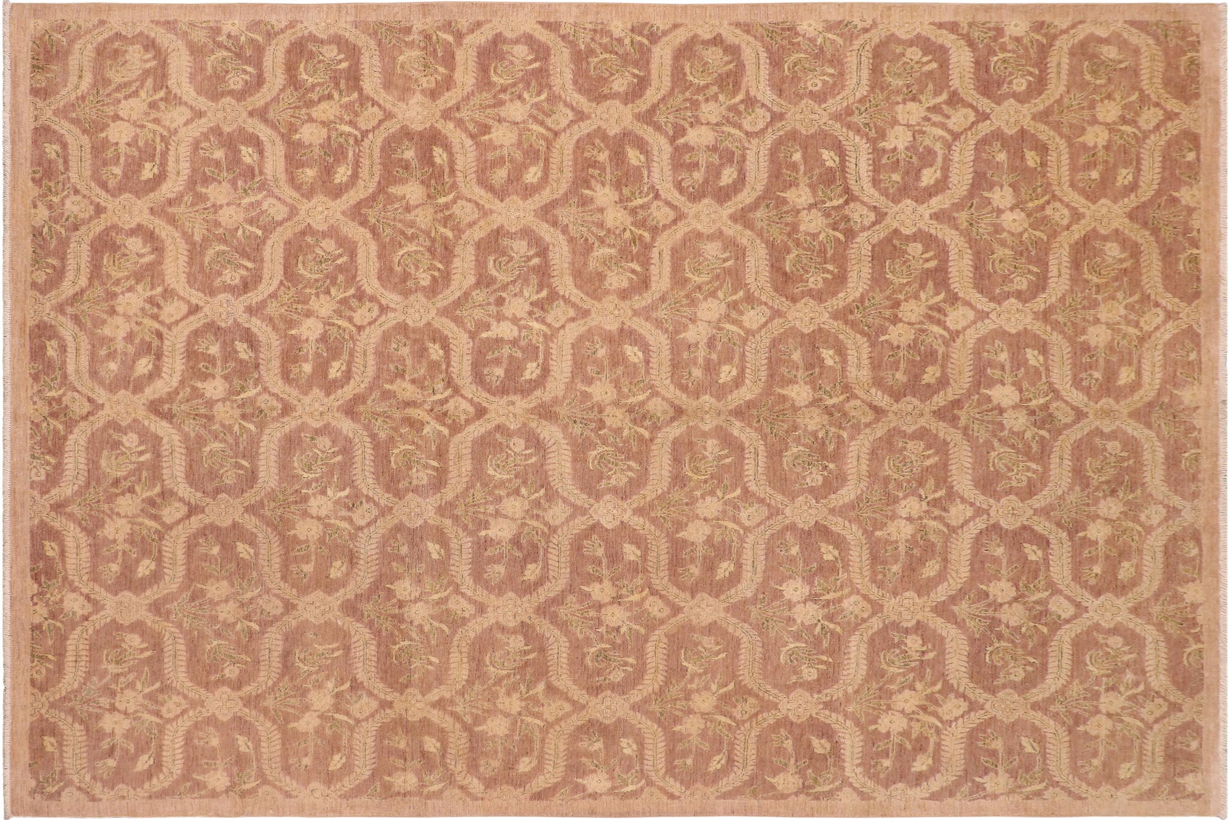 handmade Modern Kafkaz Brown Tan Hand Knotted RECTANGLE 100% WOOL area rug 8' x 10'