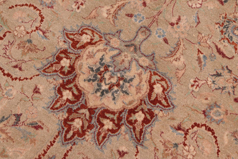 handmade Traditional Kashan Taupe Tan Hand Knotted RECTANGLE 100% WOOL area rug 8x10