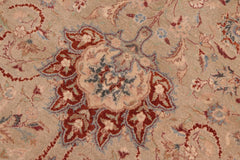 Antique Kashan Karyl Taupe/Tan Wool Rug - 8'1'' x 10'3''