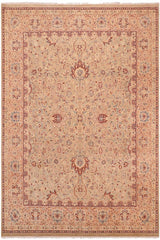Traditional Kashan Karyl Taupe Tan Hand Knotted Area rugs 8 x 10
