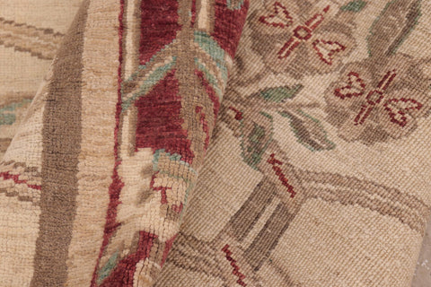 handmade Transitional Kafkaz Beige Wine Red Hand Knotted RECTANGLE 100% WOOL area rug 8' x 10'