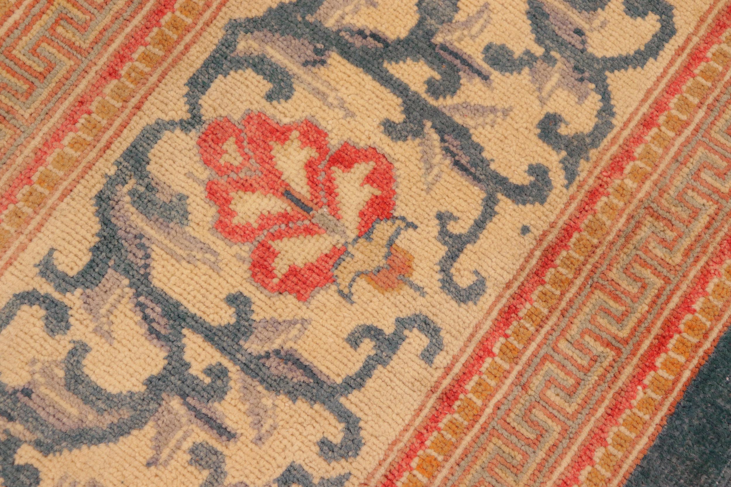 handmade Traditional Kafkaz Green Teal Hand Knotted RECTANGLE 100% WOOL area rug 8x10