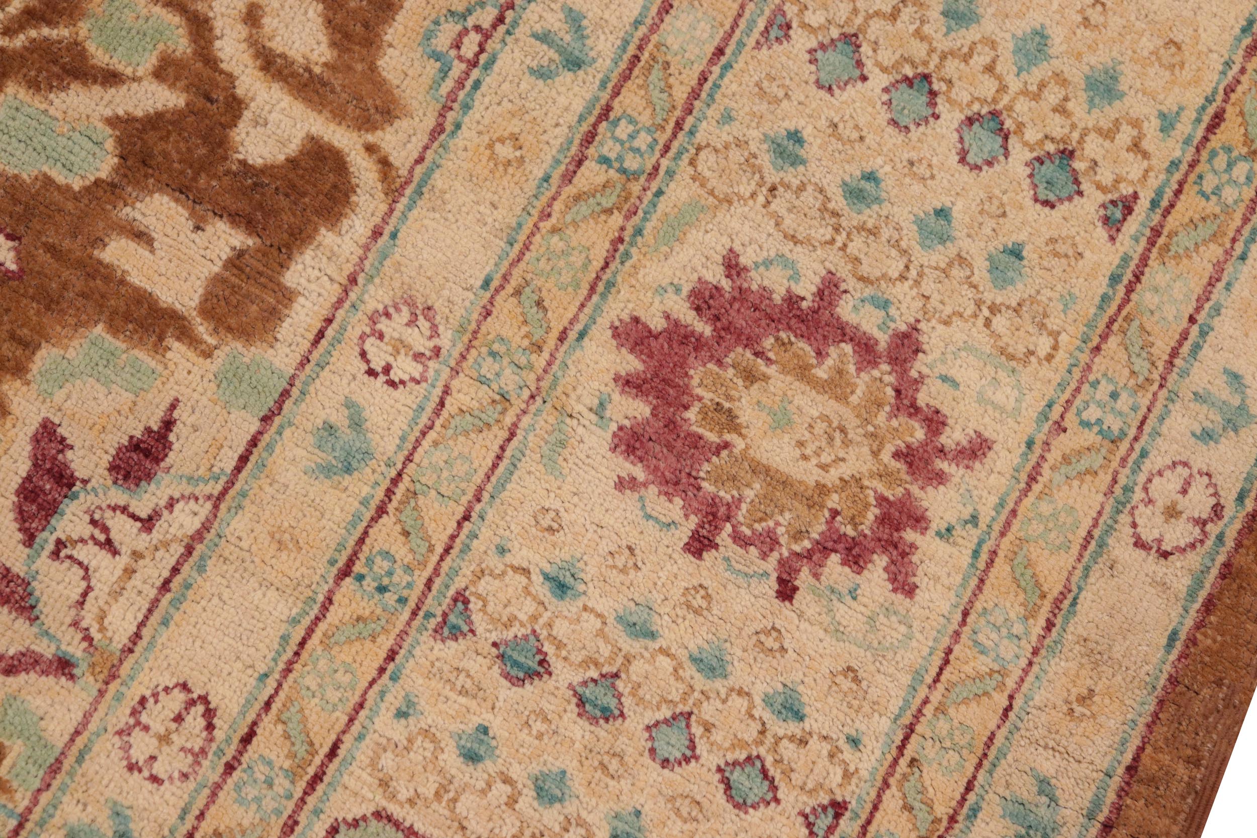 handmade Transitional Kafkaz Brown Beige Hand Knotted RECTANGLE 100% WOOL area rug 8' x 10'