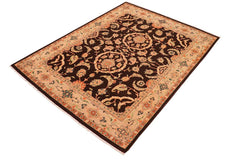 handmade Traditional Kafkaz Brown Tan Hand Knotted RECTANGLE 100% WOOL area rug 8 x 10