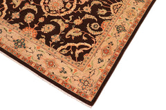 handmade Traditional Kafkaz Brown Tan Hand Knotted RECTANGLE 100% WOOL area rug 8 x 10