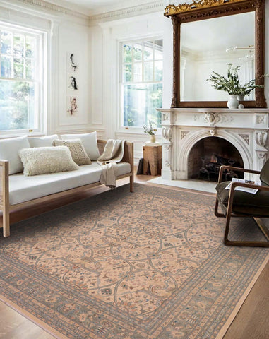 handmade Traditional Kafkaz Beige Green Hand Knotted RECTANGLE 100% WOOL area rug 8x10