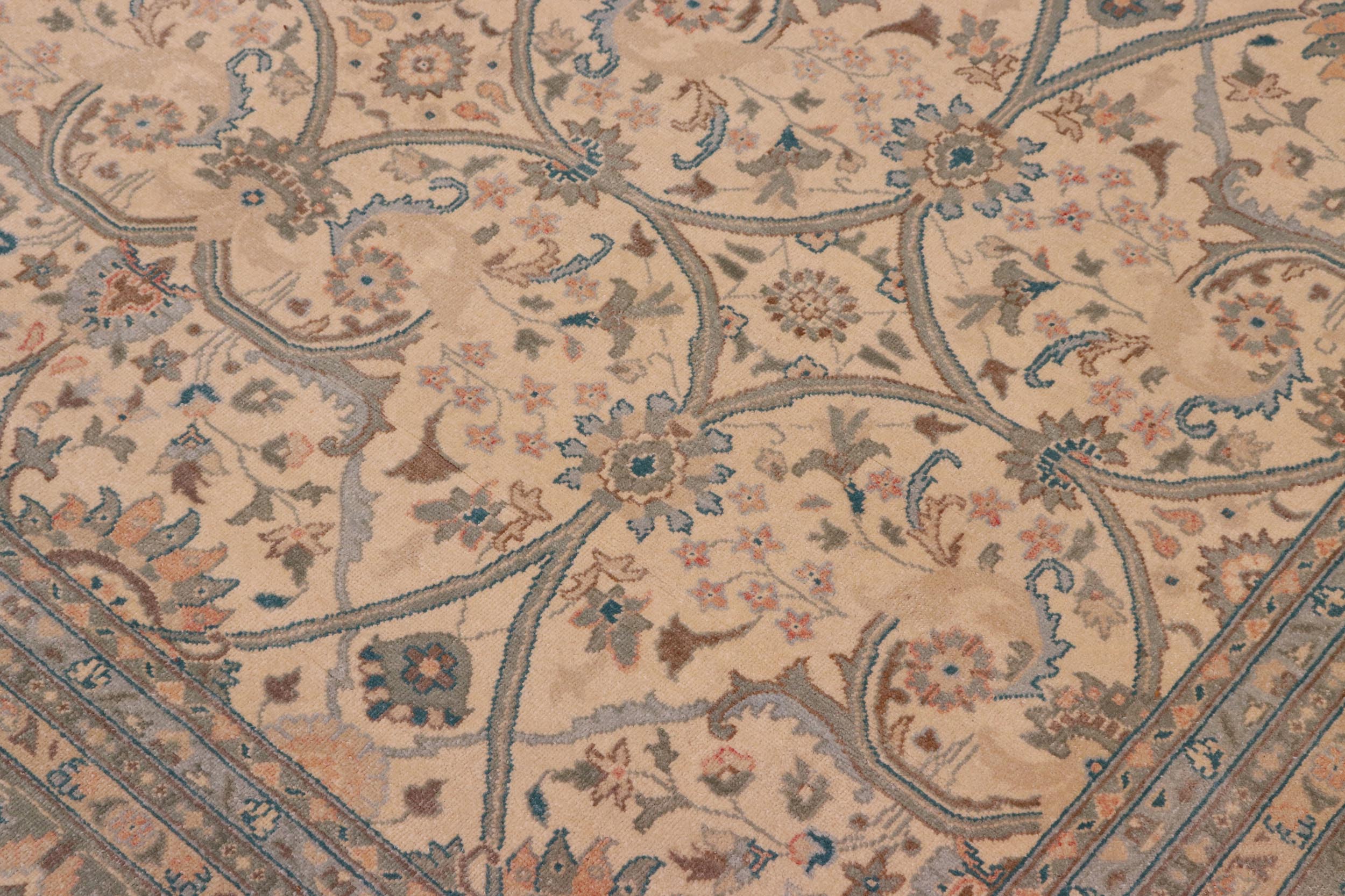 handmade Traditional Kafkaz Beige Green Hand Knotted RECTANGLE 100% WOOL area rug 8x10