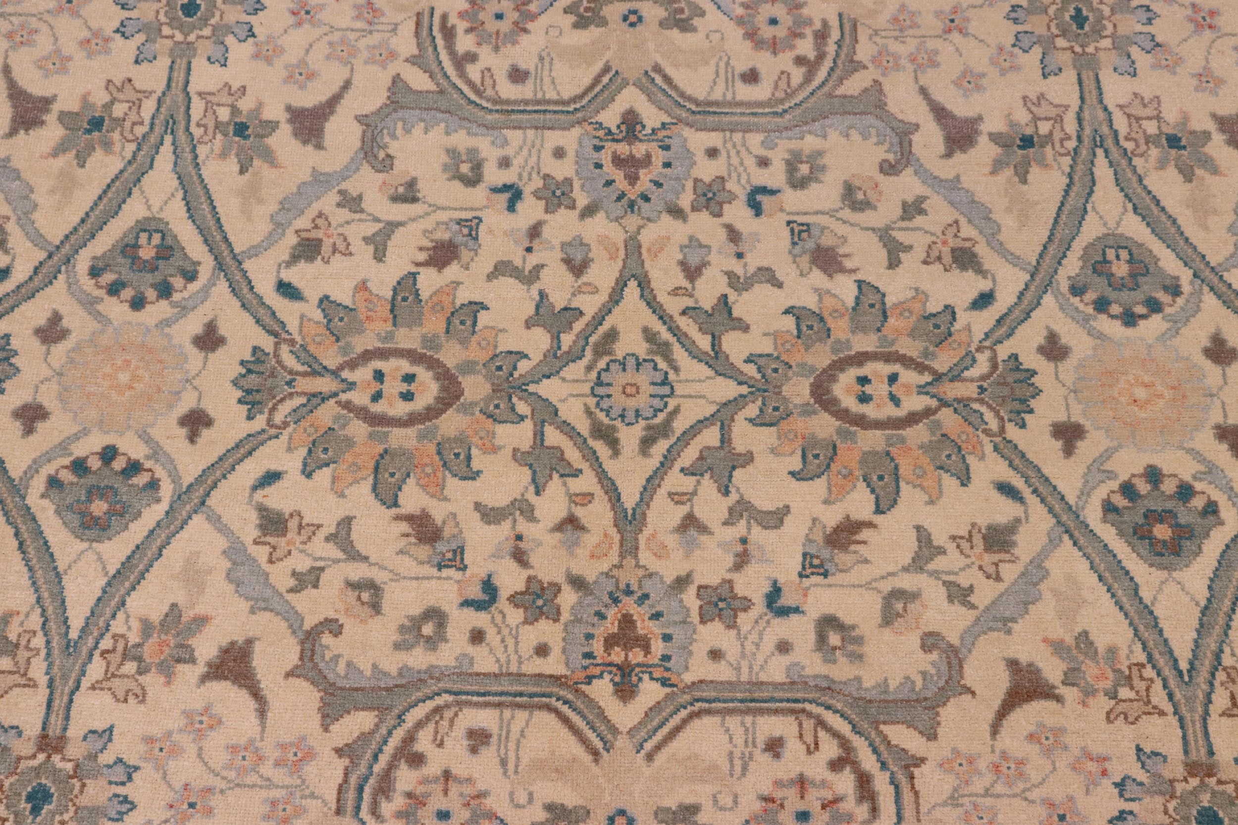 handmade Traditional Kafkaz Beige Green Hand Knotted RECTANGLE 100% WOOL area rug 8x10