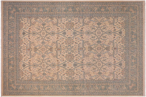 handmade Traditional Kafkaz Beige Green Hand Knotted RECTANGLE 100% WOOL area rug 8x10