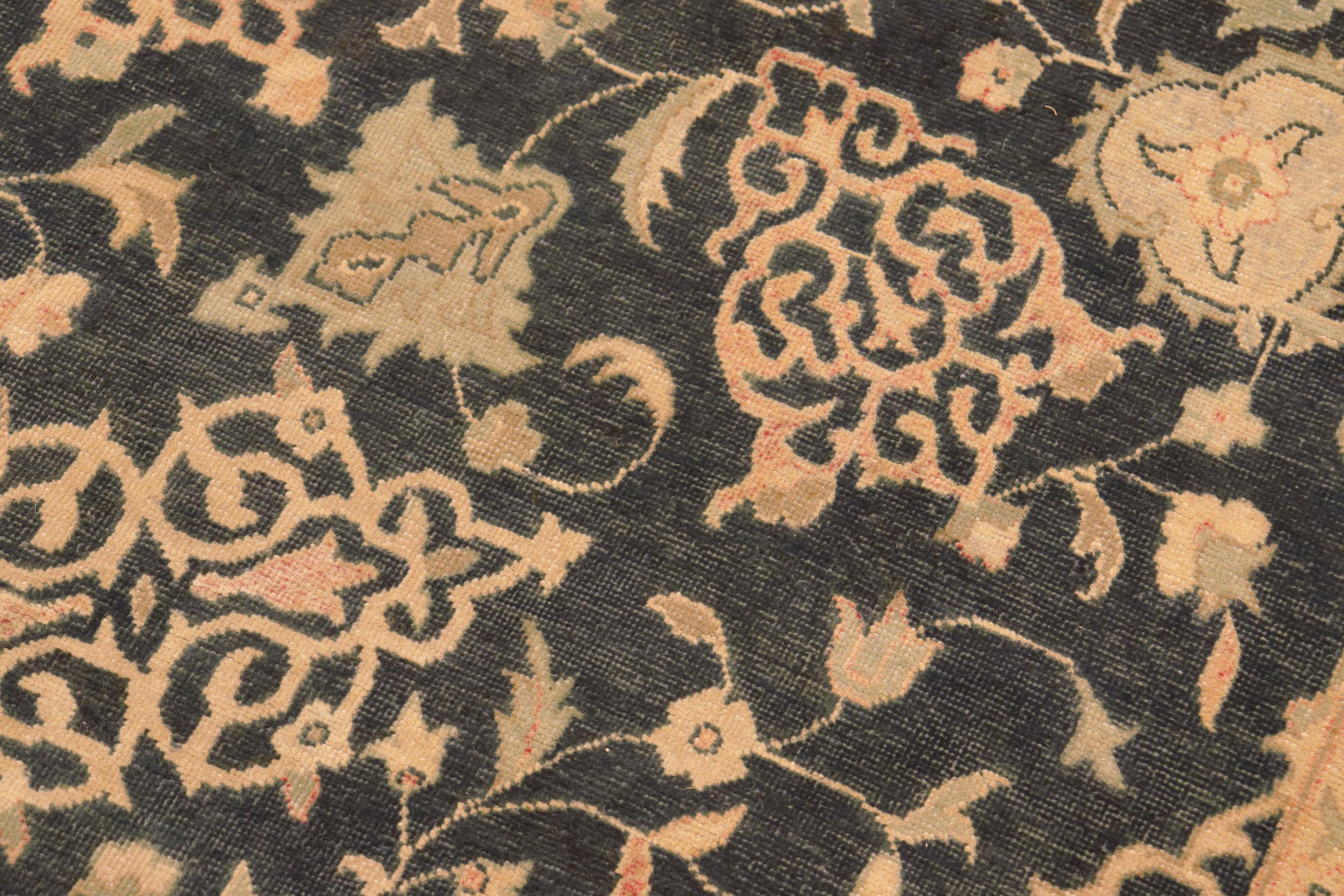 handmade Traditional Kafkaz Charcoal Tan Hand Knotted RECTANGLE 100% WOOL area rug 8x10