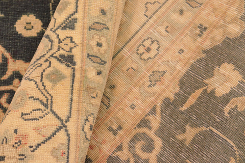 handmade Traditional Kafkaz Charcoal Tan Hand Knotted RECTANGLE 100% WOOL area rug 8x10