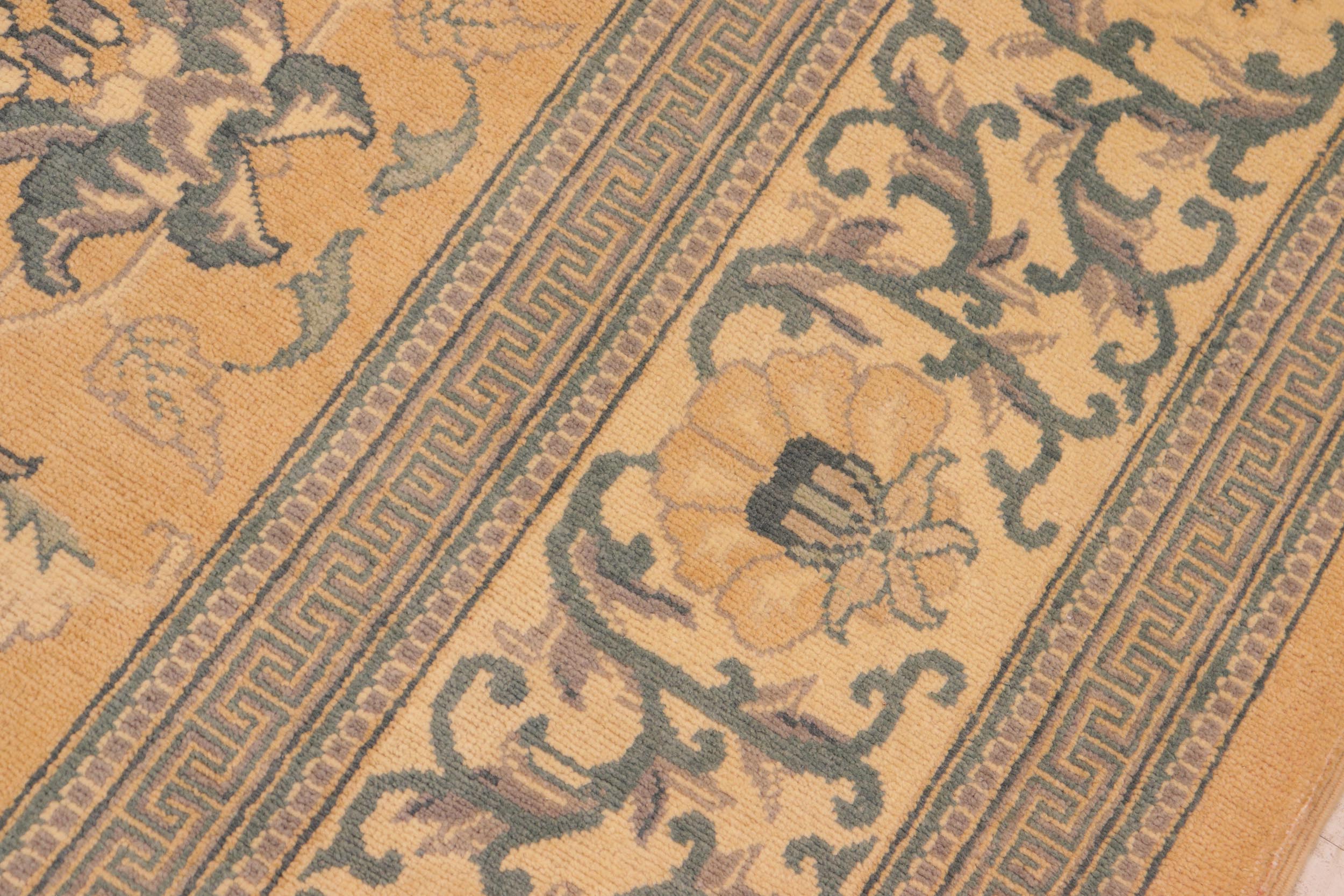 handmade Traditional Kafkaz Lt. Orange Beige Hand Knotted RECTANGLE 100% WOOL area rug 8x10