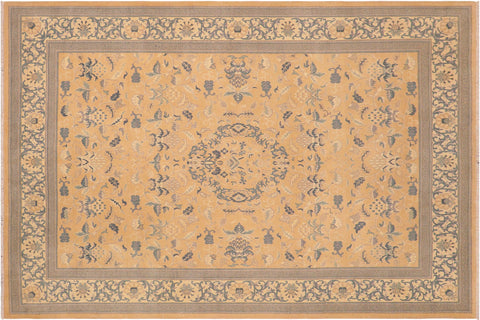 handmade Traditional Kafkaz Lt. Orange Beige Hand Knotted RECTANGLE 100% WOOL area rug 8x10