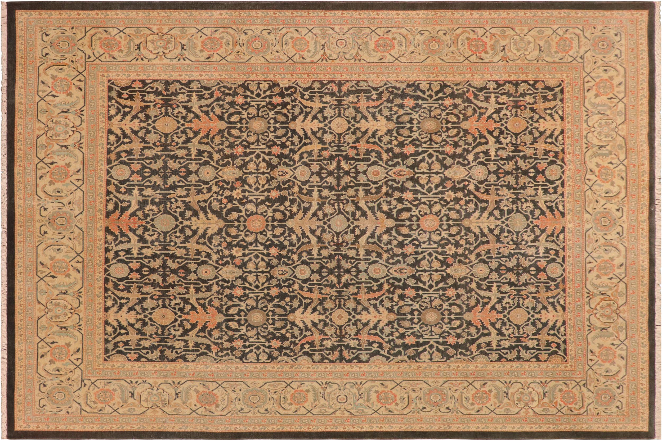handmade Transitional Kafkaz Drk.green Beige Hand Knotted RECTANGLE 100% WOOL area rug 8x10