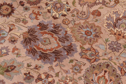 handmade Transitional Mehal Tan Lt. Green Hand Knotted RECTANGLE 100% WOOL area rug 9x12