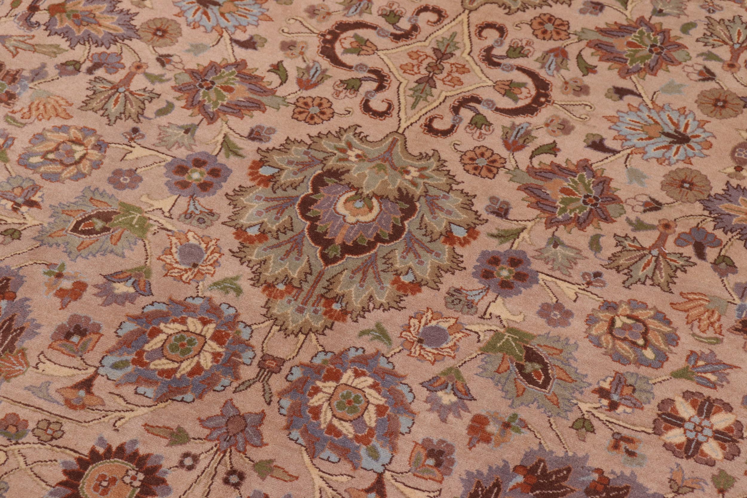 handmade Transitional Mehal Tan Lt. Green Hand Knotted RECTANGLE 100% WOOL area rug 9x12