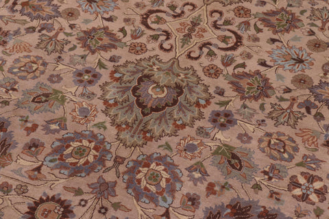handmade Transitional Mehal Tan Lt. Green Hand Knotted RECTANGLE 100% WOOL area rug 9x12