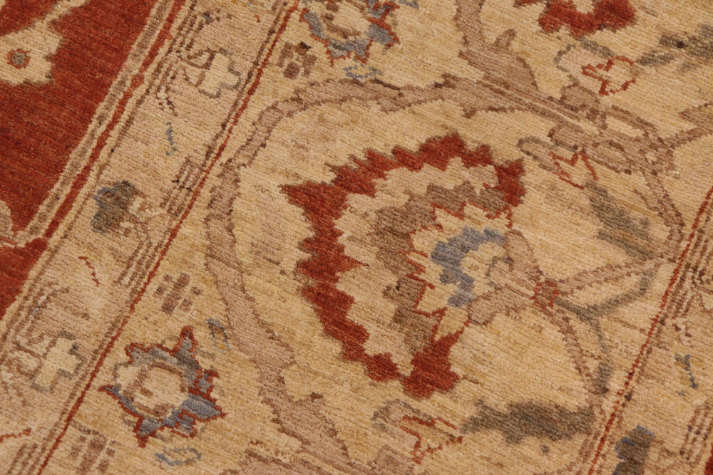 handmade Traditional Kafkaz Rust Beige Hand Knotted RECTANGLE 100% WOOL area rug 9x13