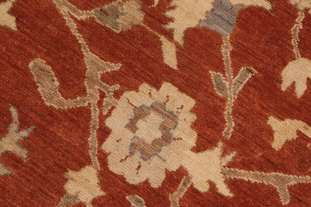 handmade Traditional Kafkaz Rust Beige Hand Knotted RECTANGLE 100% WOOL area rug 9x13