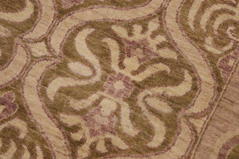 handmade Transitional Kafkaz Lt. Green Tan Hand Knotted RECTANGLE 100% WOOL area rug 9' x 12'