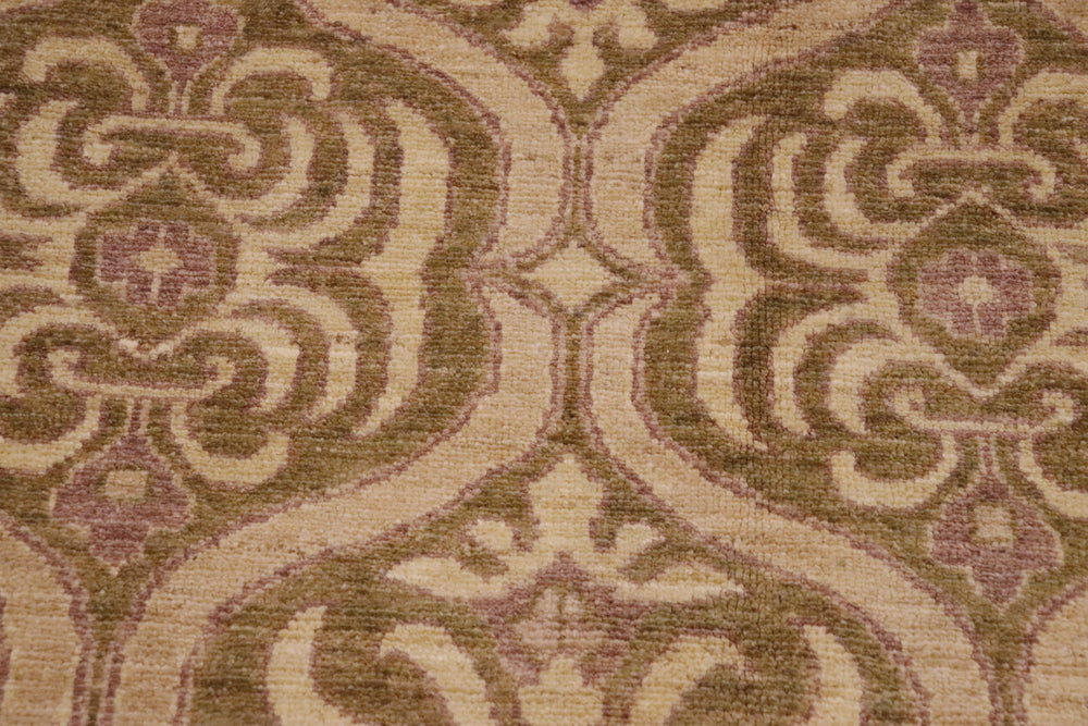 handmade Transitional Kafkaz Lt. Green Tan Hand Knotted RECTANGLE 100% WOOL area rug 9' x 12'