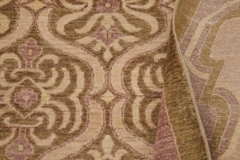 handmade Transitional Kafkaz Lt. Green Tan Hand Knotted RECTANGLE 100% WOOL area rug 9' x 12'