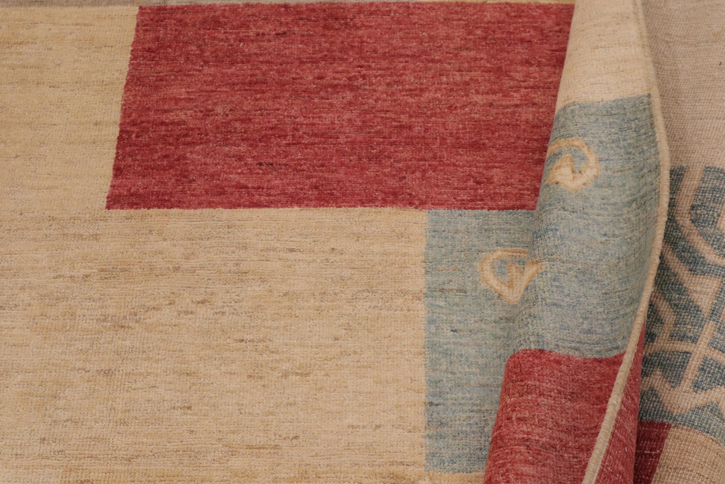 handmade Modern Kafkaz Tan Beige Hand Knotted RECTANGLE 100% WOOL area rug 9' x 12'