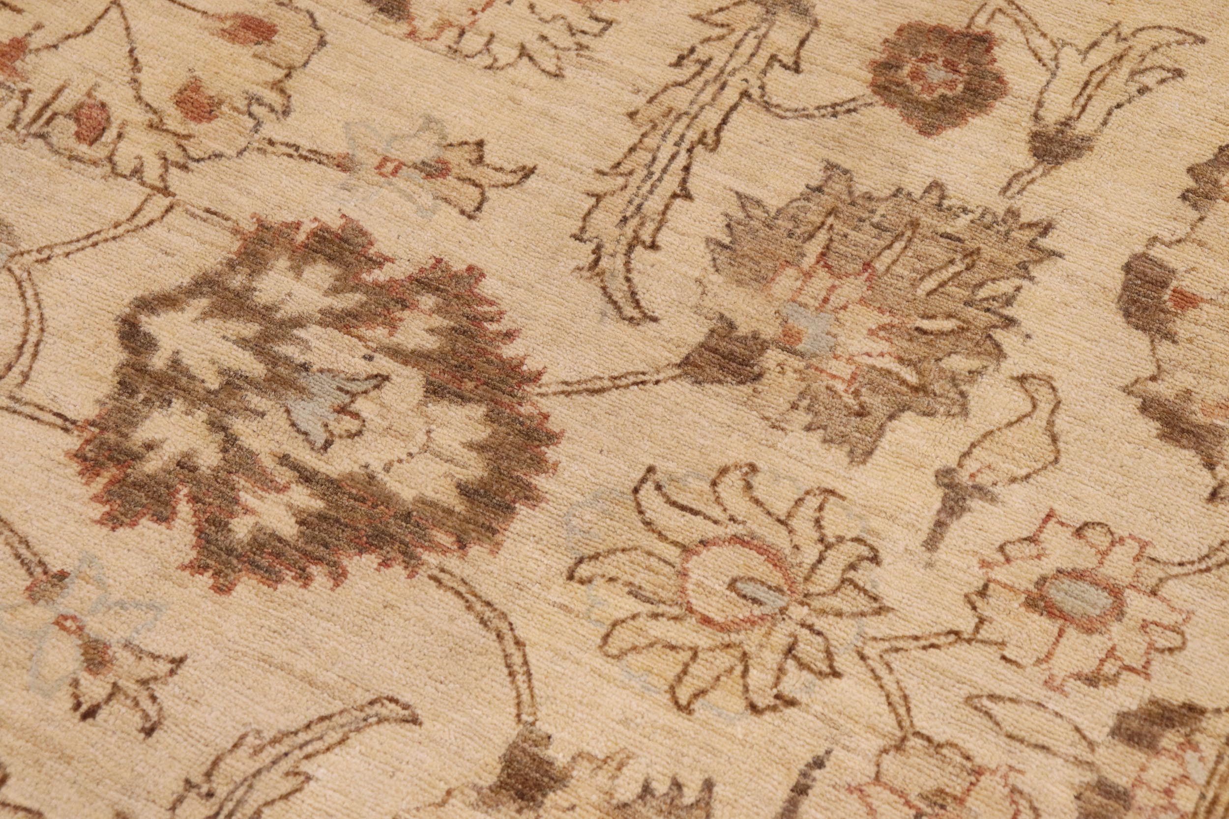 handmade Transitional Kafkaz Beige Lt. Blue Hand Knotted RECTANGLE 100% WOOL area rug 9' x 12'