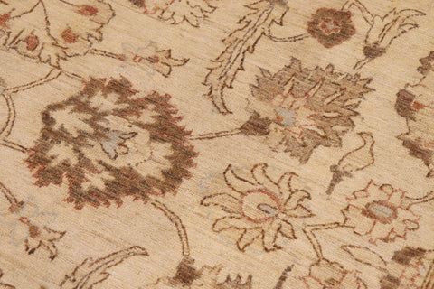 handmade Transitional Kafkaz Beige Lt. Blue Hand Knotted RECTANGLE 100% WOOL area rug 9' x 12'