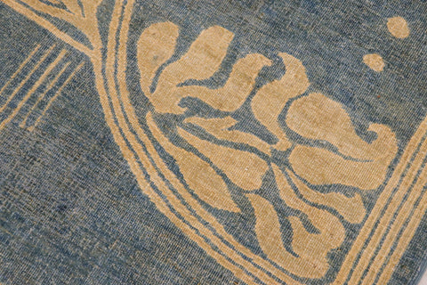 handmade Geometric Antique Blue Tan Hand Knotted RECTANGLE 100% WOOL area rug 9' x 11'