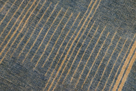 handmade Geometric Antique Blue Tan Hand Knotted RECTANGLE 100% WOOL area rug 9' x 11'