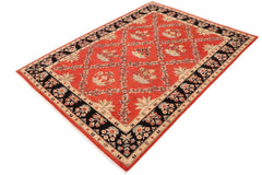 handmade Traditional Kafkaz Red Black Hand Knotted RECTANGLE 100% WOOL area rug 9 x 12