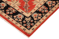 handmade Traditional Kafkaz Red Black Hand Knotted RECTANGLE 100% WOOL area rug 9 x 12