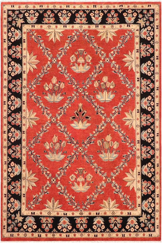 handmade Traditional Kafkaz Red Black Hand Knotted RECTANGLE 100% WOOL area rug 9 x 12