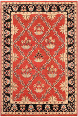 handmade Traditional Kafkaz Red Black Hand Knotted RECTANGLE 100% WOOL area rug 9 x 12