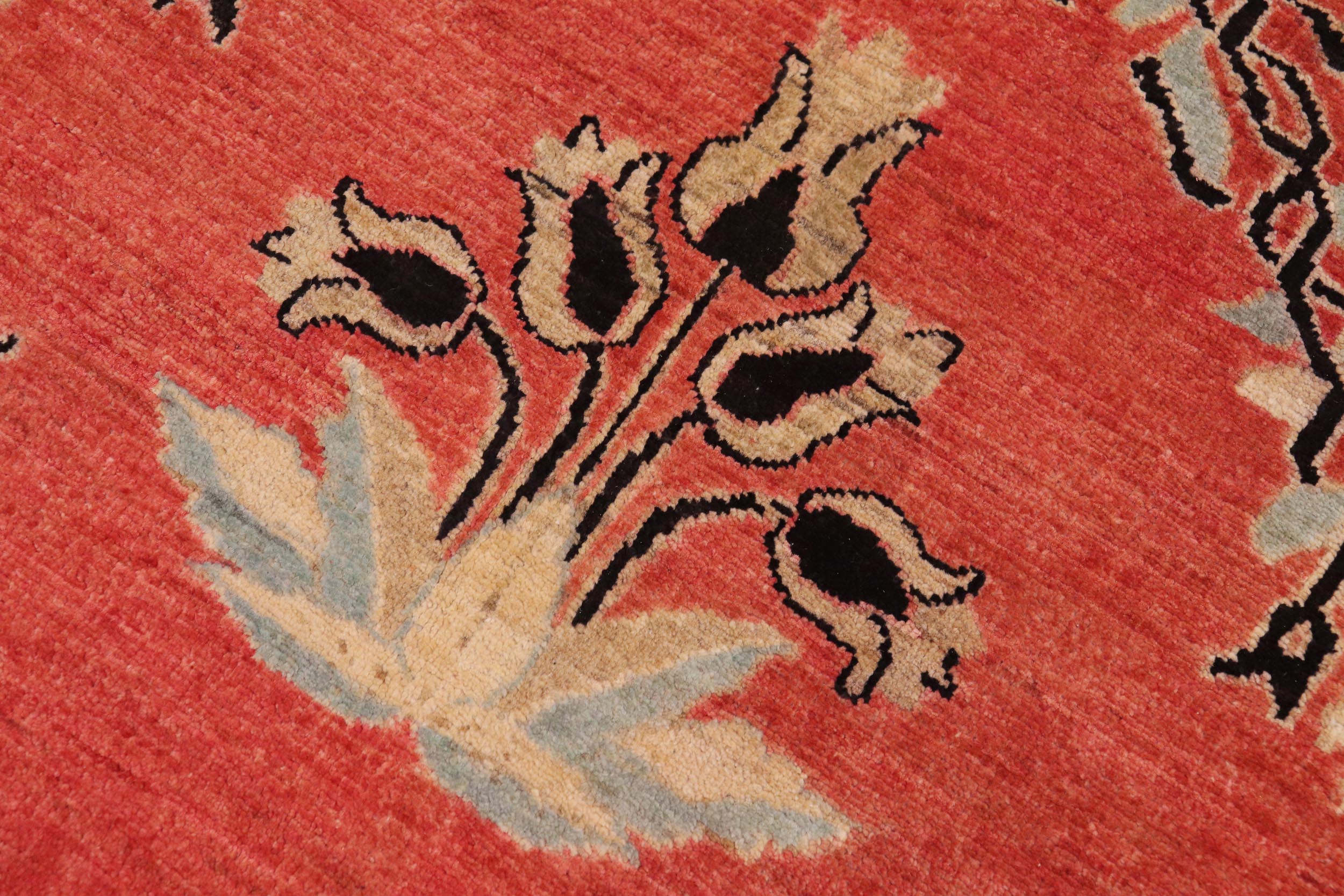handmade Transitional Kafkaz Red Black Hand Knotted RECTANGLE 100% WOOL area rug 9' x 12'