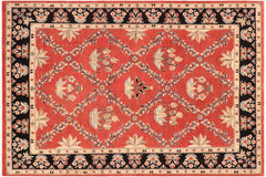 handmade Transitional Kafkaz Red Black Hand Knotted RECTANGLE 100% WOOL area rug 9' x 12'