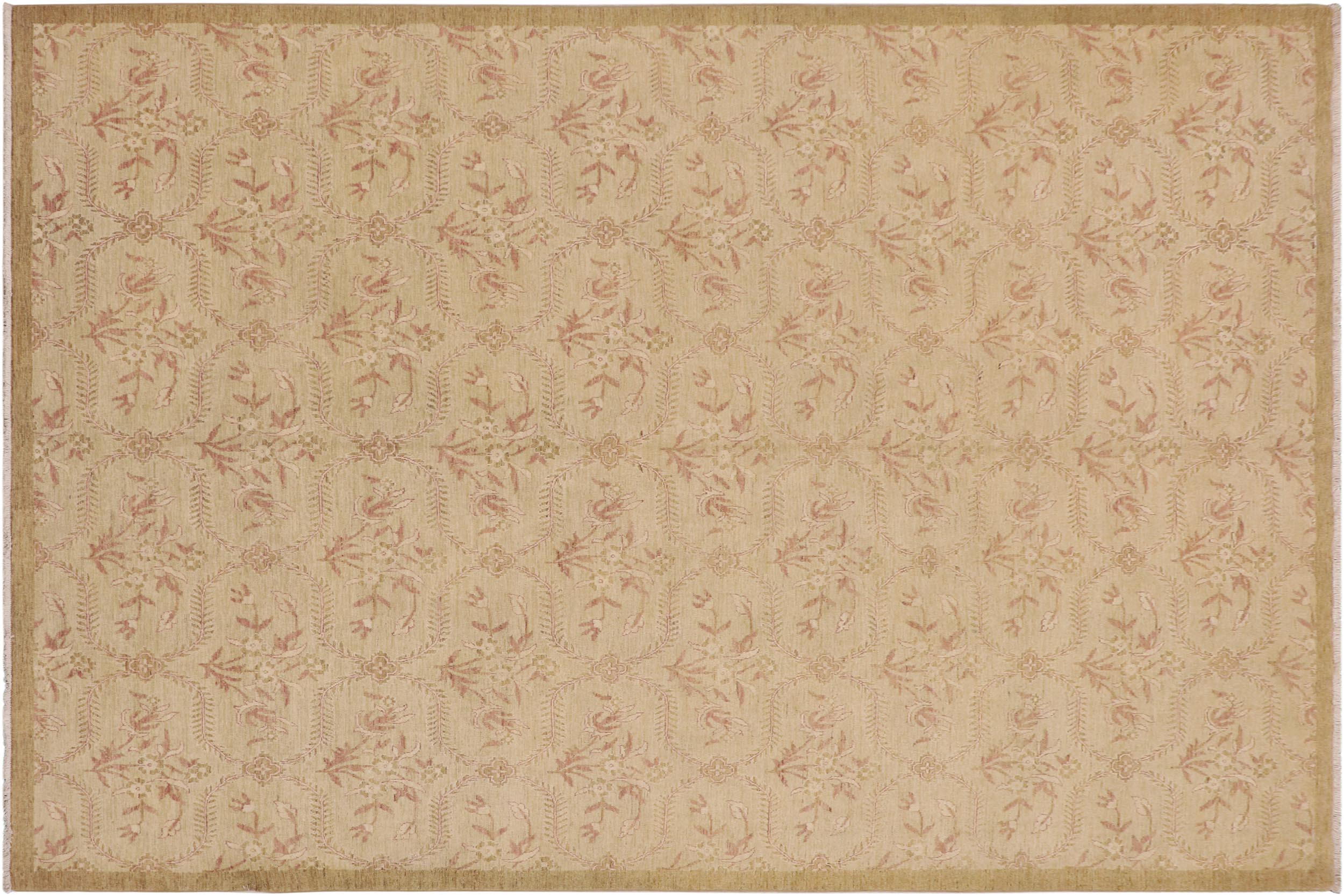 handmade Modern Kafkaz Tan Lt. Brown Hand Knotted RECTANGLE 100% WOOL area rug 9' x 12'